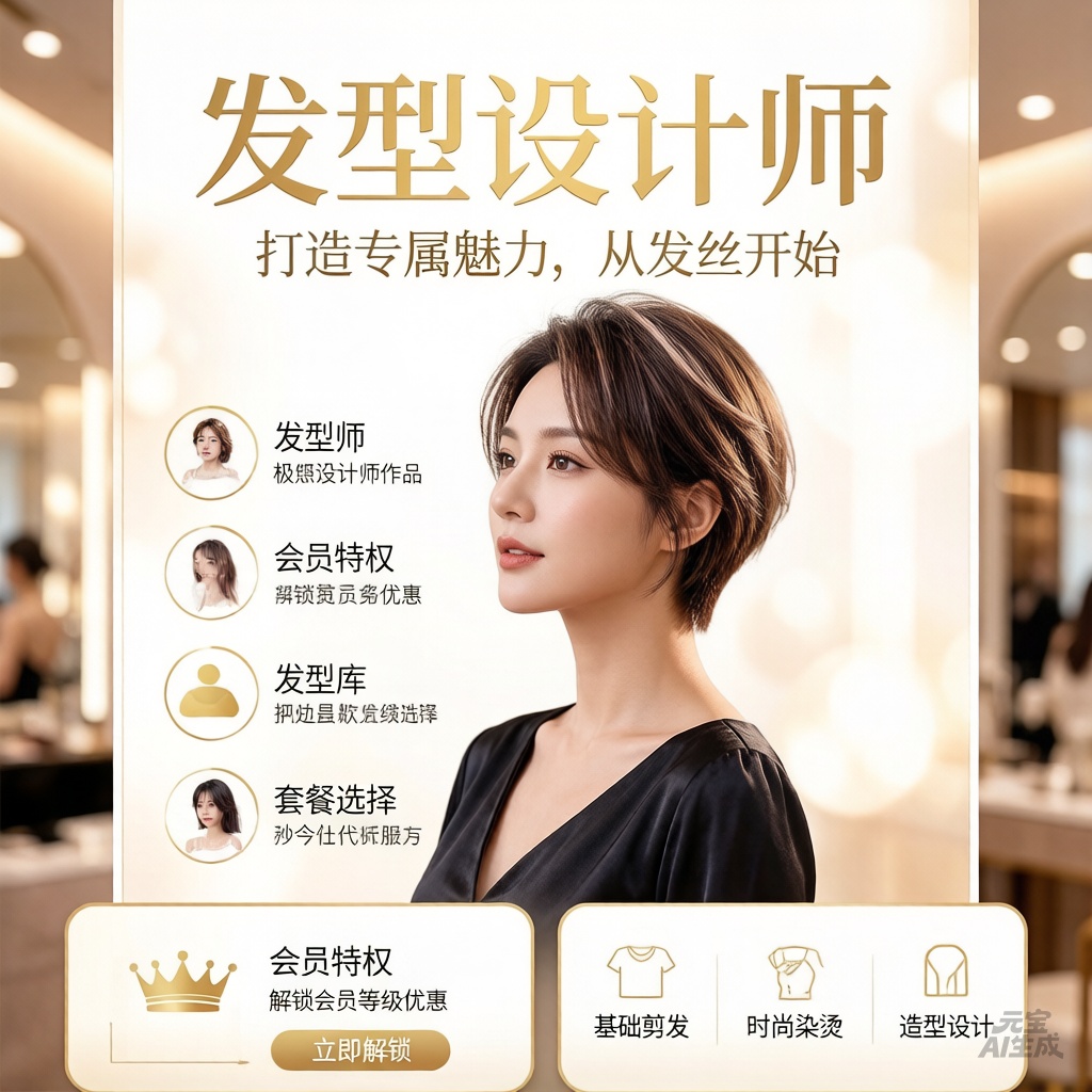原创解锁发型设计师解锁会员脸型搭配试发型美妆工具第4张插图