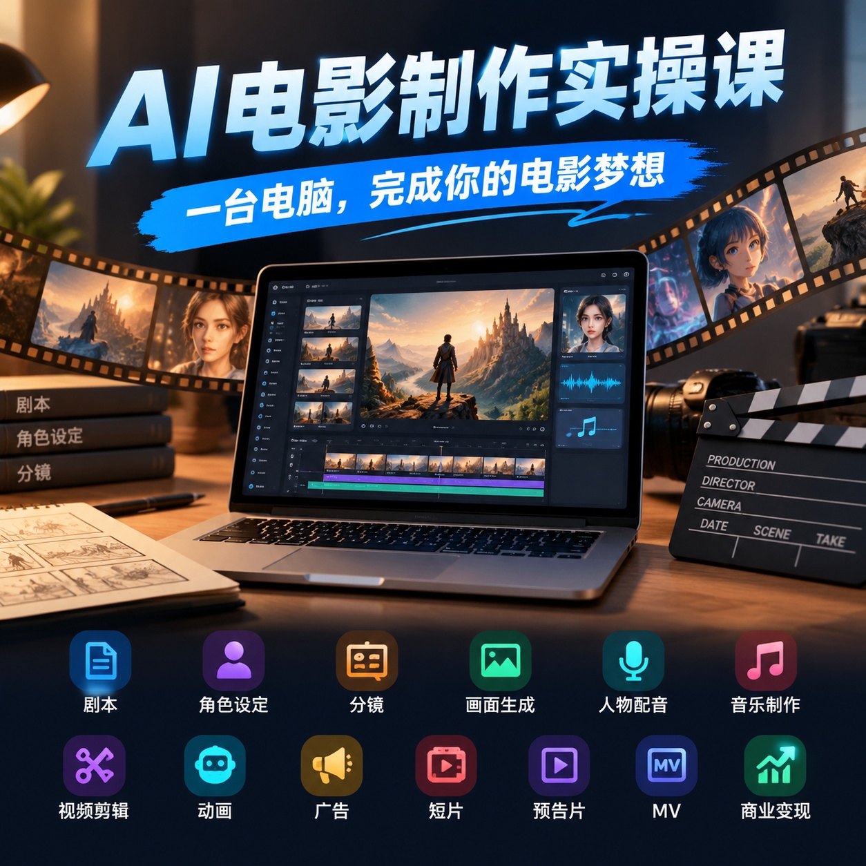 AI电影制作实战课：一台电脑，从灵感到成片，人人都能拍第4张插图