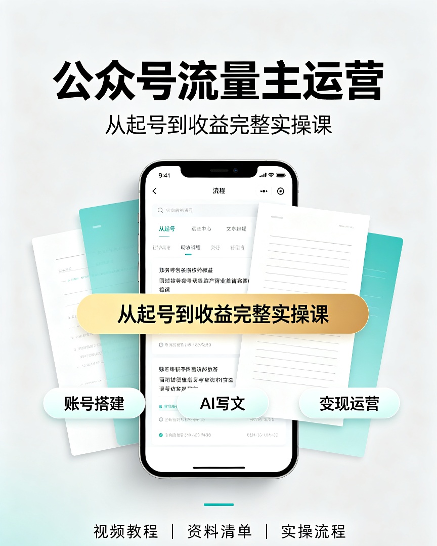 公众号流量主运营｜从起号到收益完整实操课第4张插图