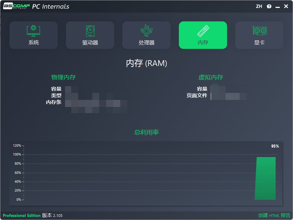ASCOMP PC Internals(硬件健康与硬盘监控) 绿色便携版 硬件状态与SSD寿第9张插图 ASCOMP PC Internals(硬件健康与硬盘监控) 绿色便携版 硬件状态与SSD寿第9张插图