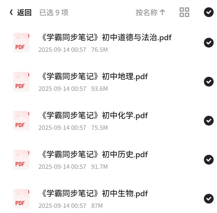 学霸同步笔记 初中9科 PDF第6张插图
