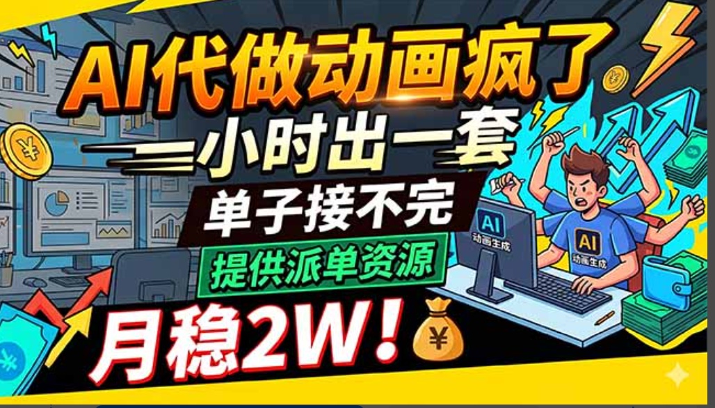 AI代做动画疯了，一小时出一套，单子接不完月稳2W！第4张插图