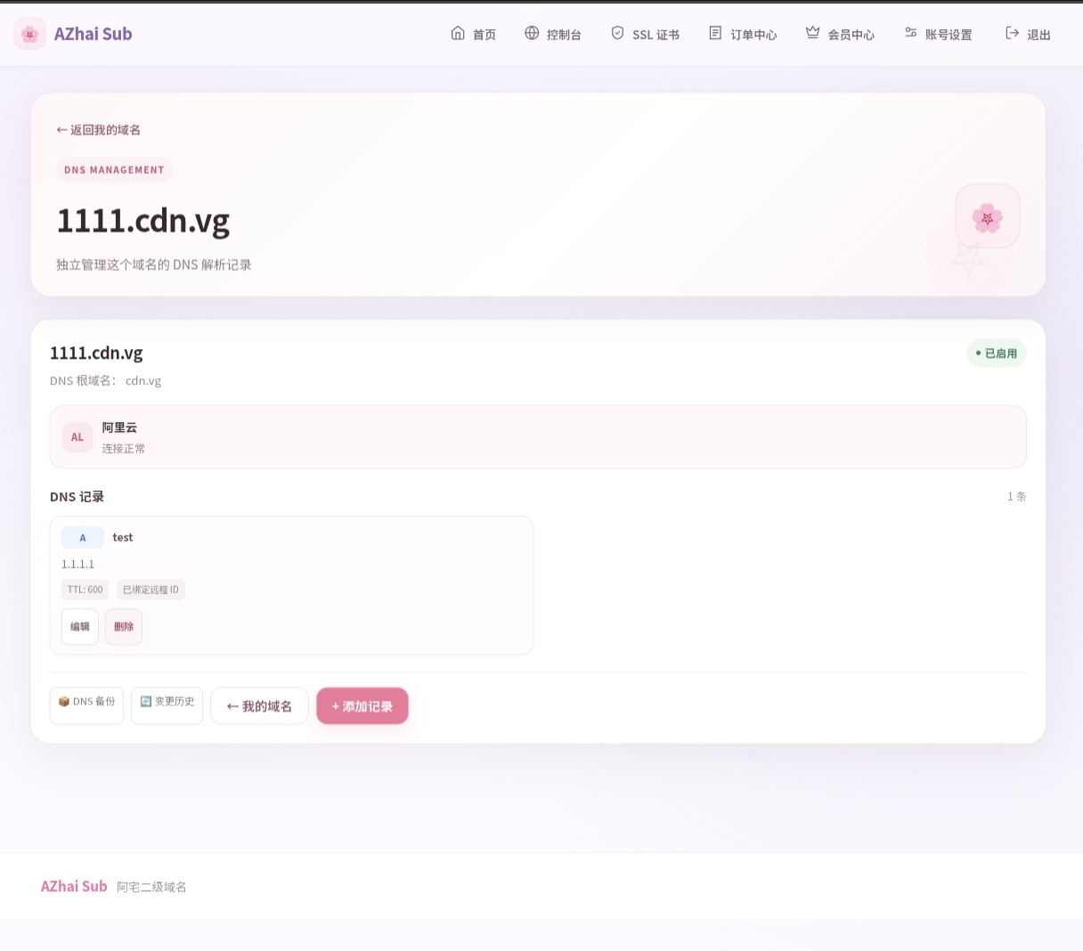 AZhai Sub二级域名管理器开源商业版第4张插图