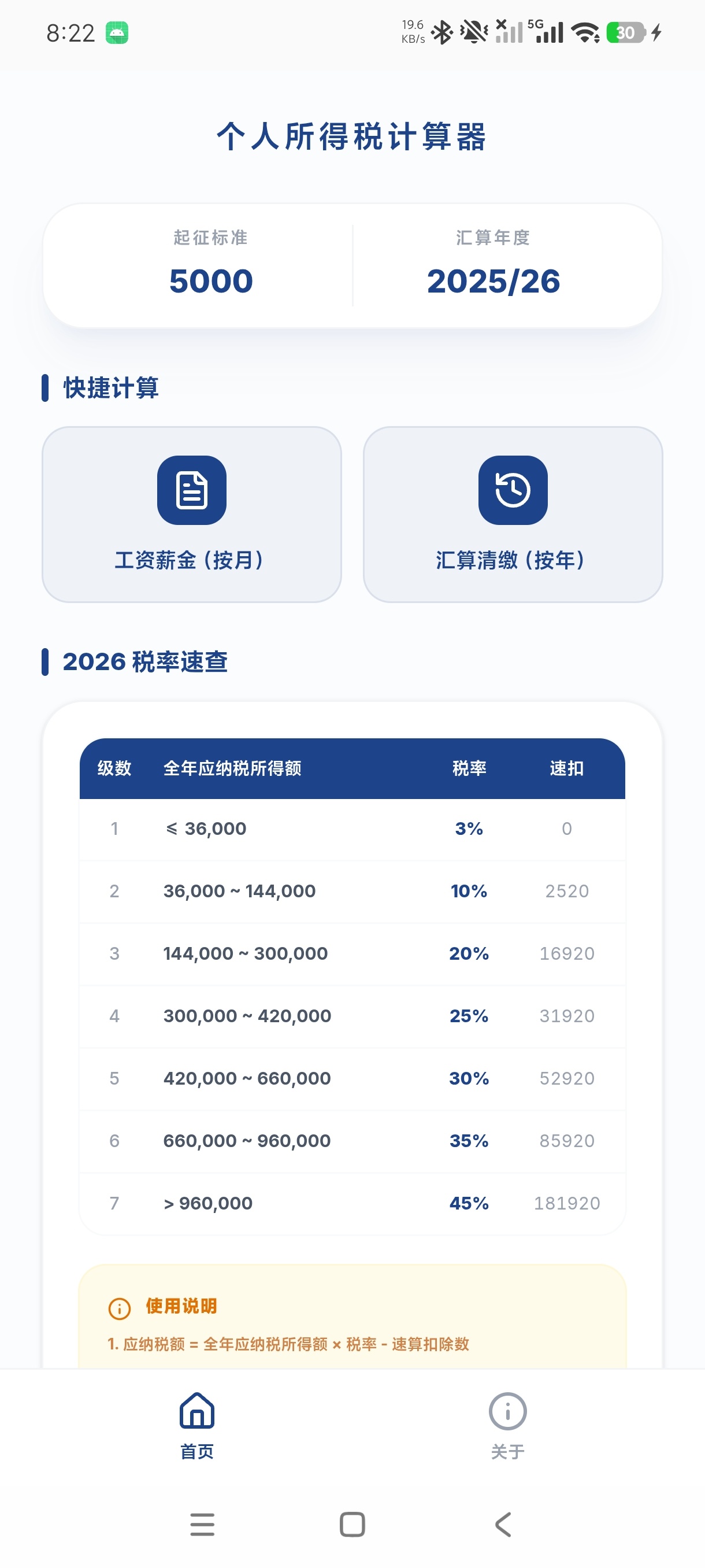飞序个税助手1.0个税快速计算+薪资税费测算无广第5张插图
