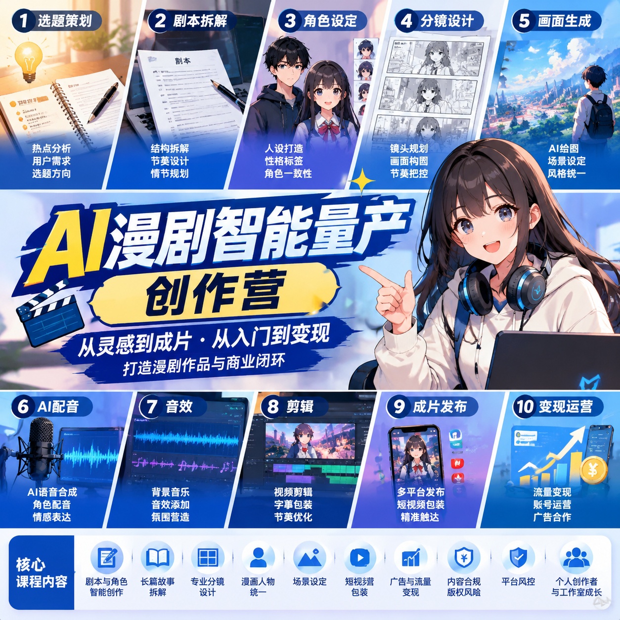 AI漫剧智能量产创作营:从剧本、分镜到配音剪辑,第4张插图 AI漫剧智能量产创作营:从剧本、分镜到配音剪辑,第4张插图