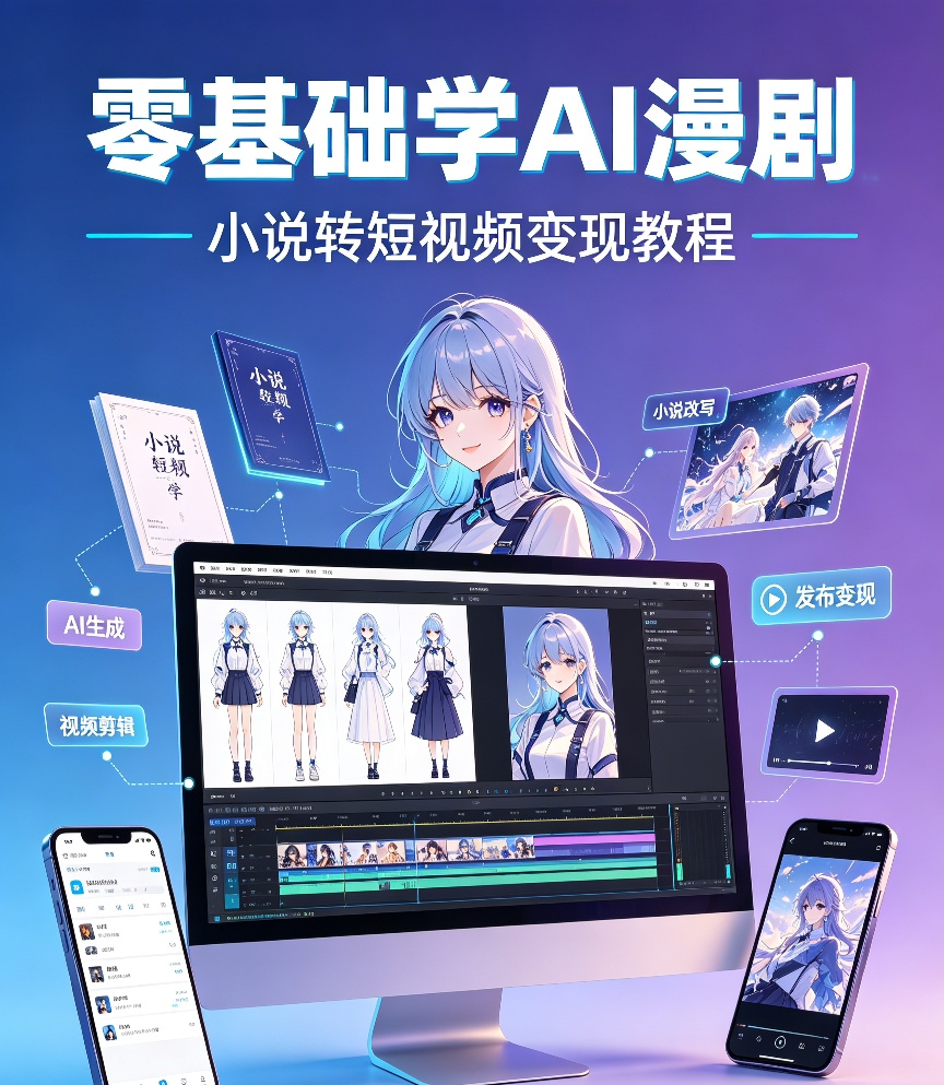 零基础AI漫剧全教程｜网文小说转短视频变现玩法第4张插图
