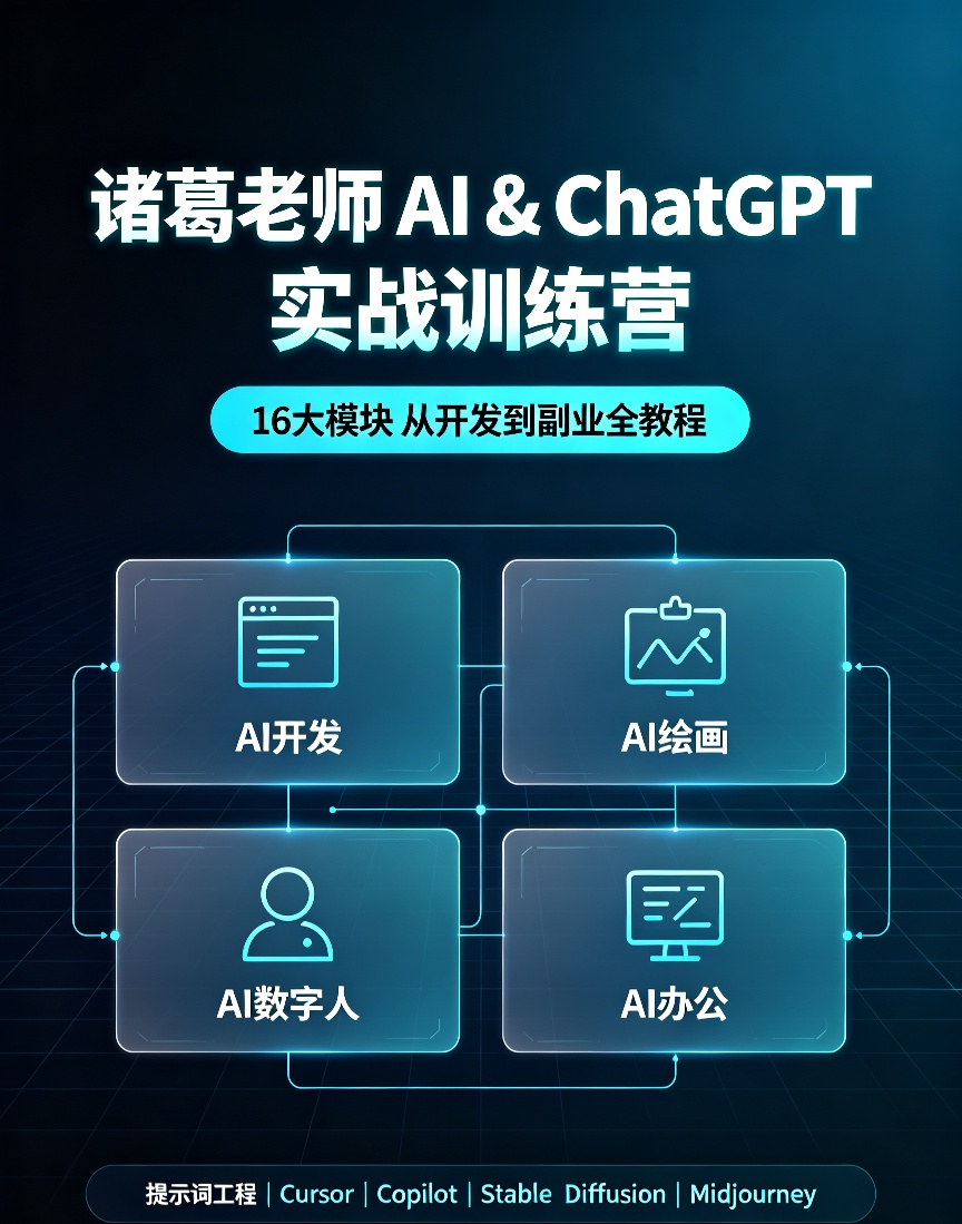 诸葛老师AI&amp;ChatGPT实战课｜从开发到副业全教程
