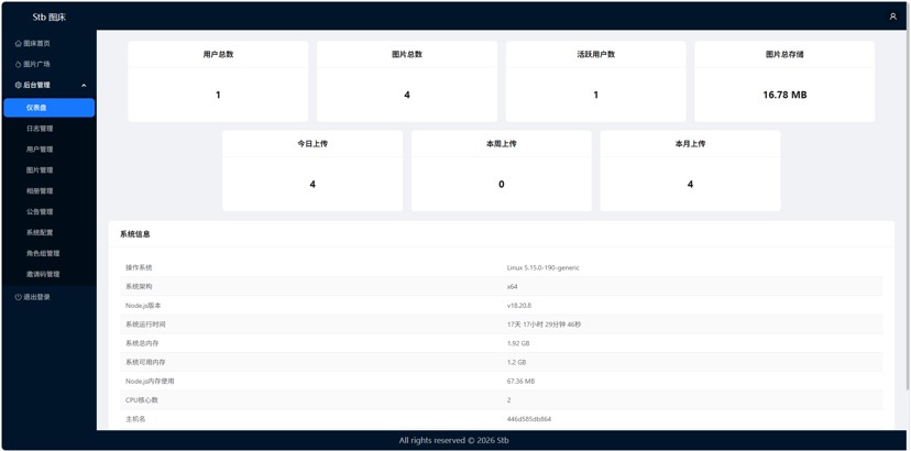 一键部署Stb图床 现代化图片托管第4张插图