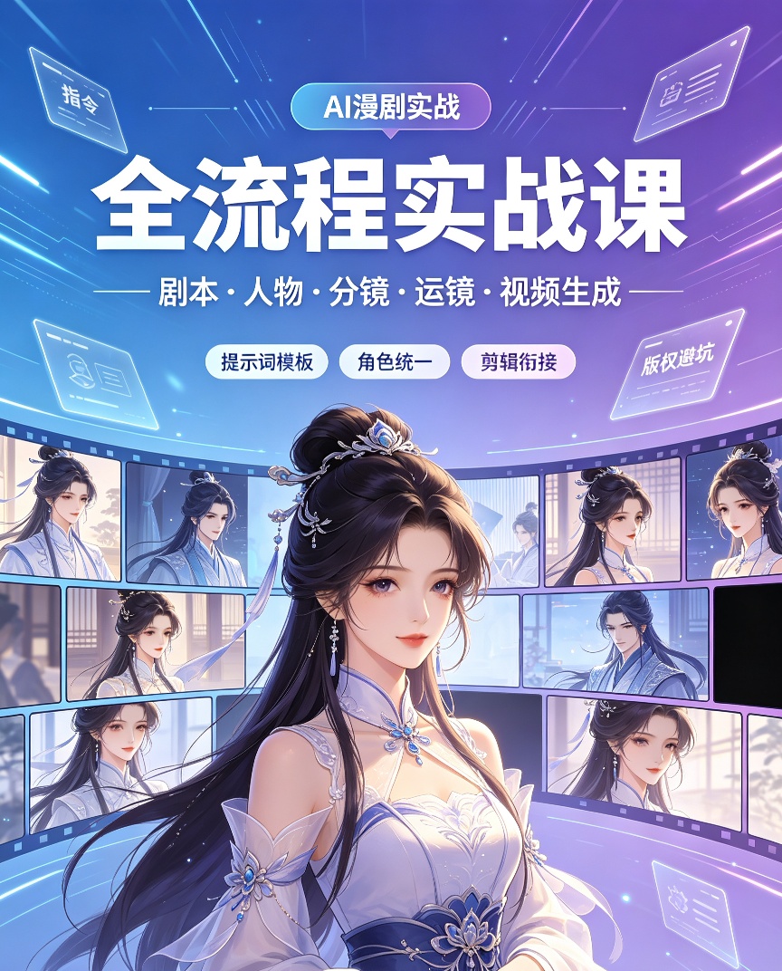 AI漫剧全流程实战课｜从剧本到成片全套教程+海量提示词第4张插图