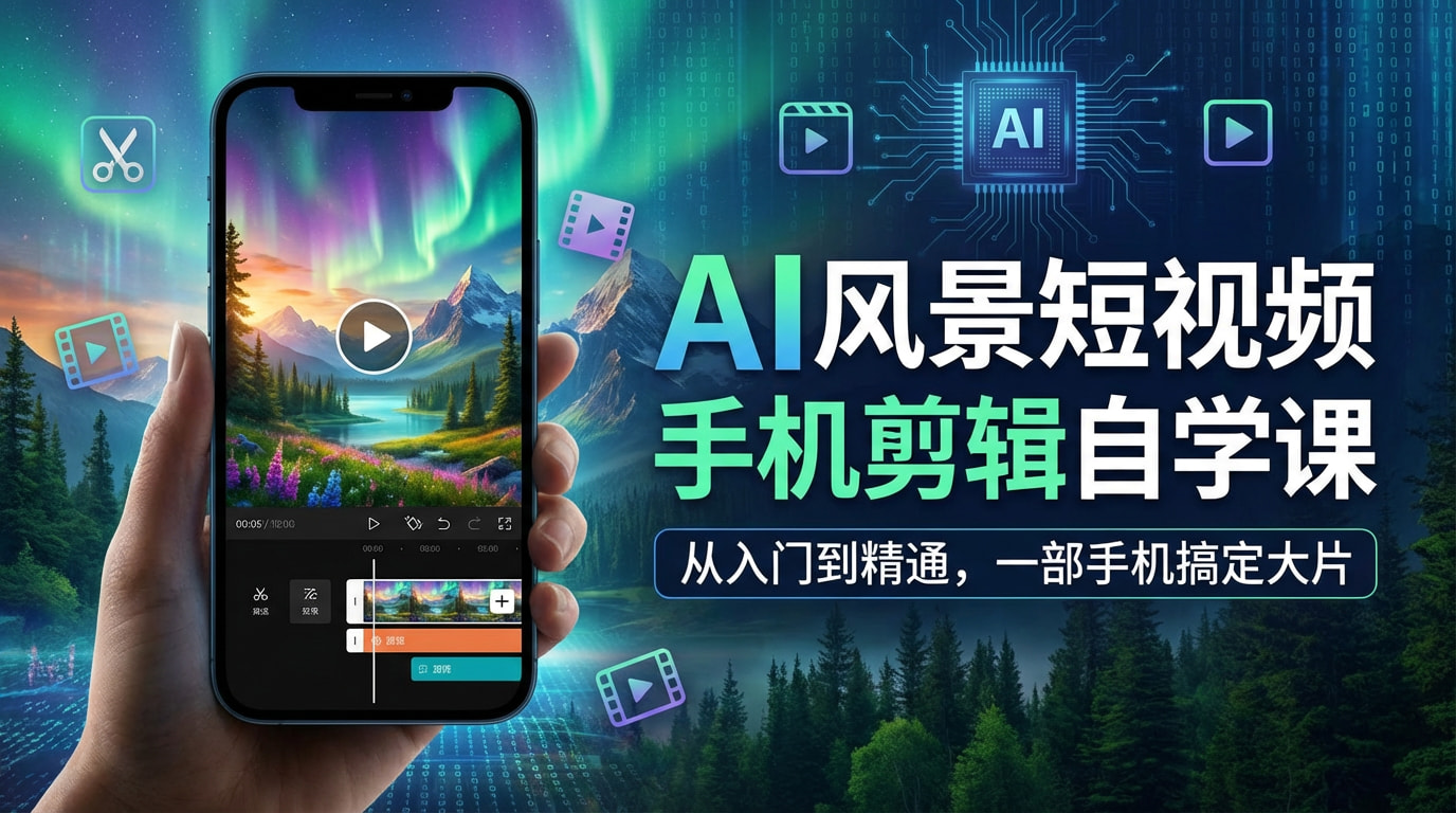 AI风景短视频手机剪辑自学课第6张插图