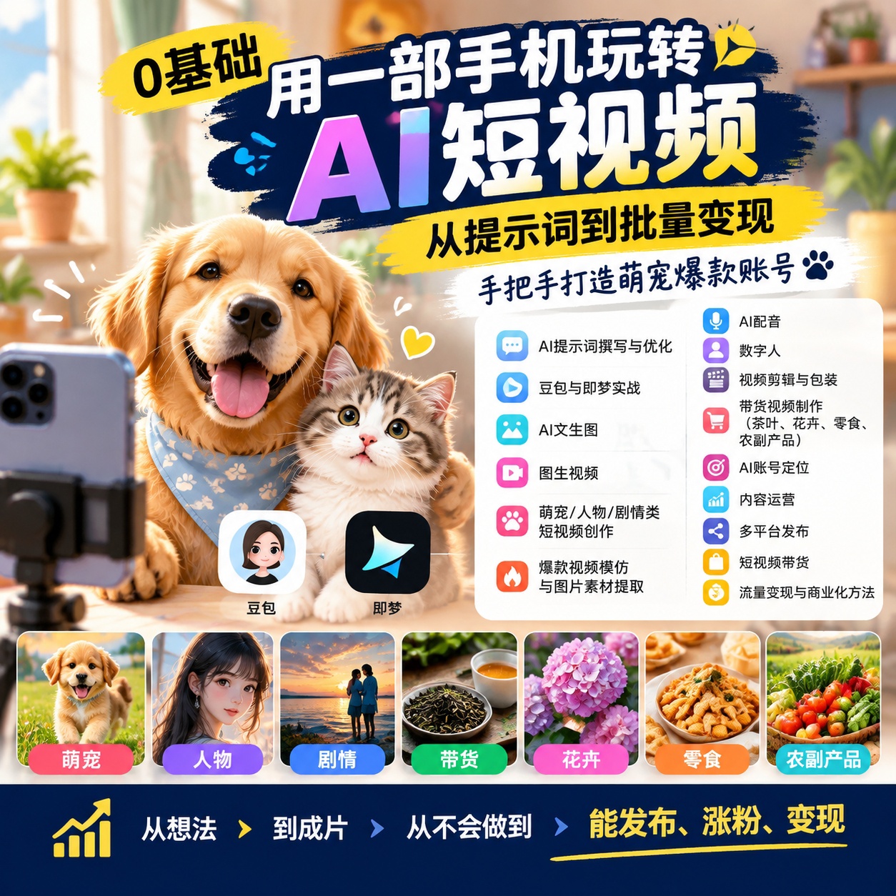 宠物赛道手机AI短视频变现全攻略:从一句提示词到萌宠爆款第4张插图 宠物赛道手机AI短视频变现全攻略:从一句提示词到萌宠爆款第4张插图
