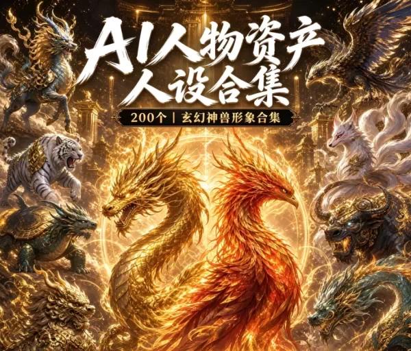200款玄幻神兽，AI漫剧角色三视图全套资产第4张插图