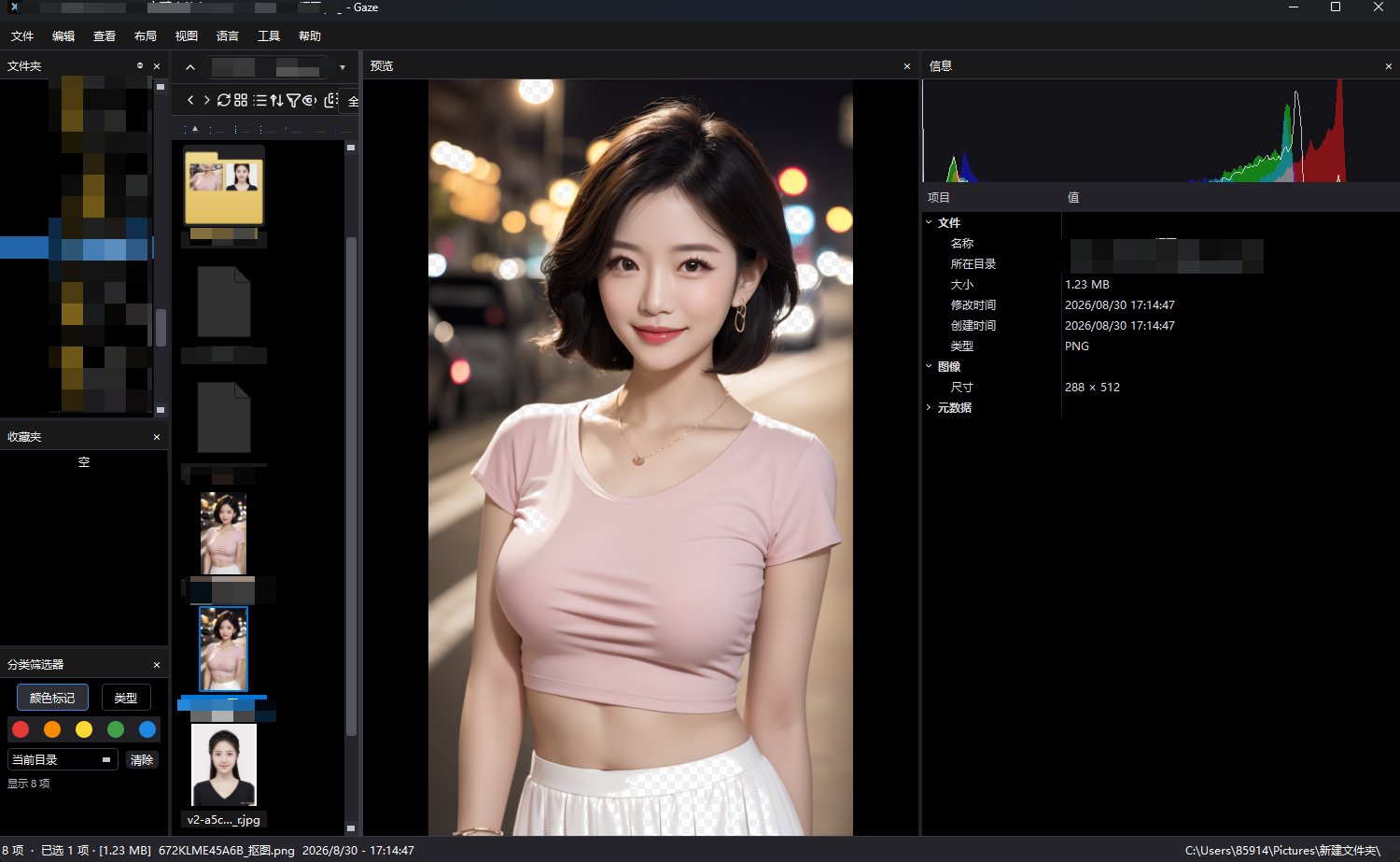 Gaze(媒体查看器与文件浏览器) v1.6.1便携版 - 支持8K/AV1/秒搜/以文搜图第7张插图 Gaze(媒体查看器与文件浏览器) v1.6.1便携版 - 支持8K/AV1/秒搜/以文搜图第7张插图