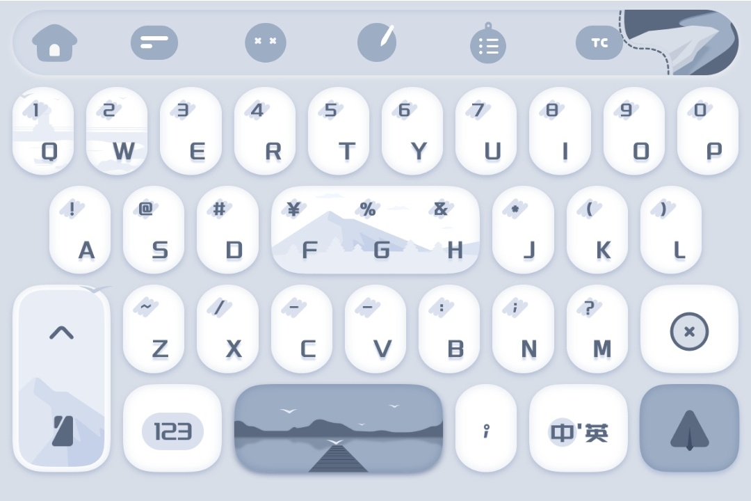 【软件美化】百度输入法皮肤  蓝影静雅