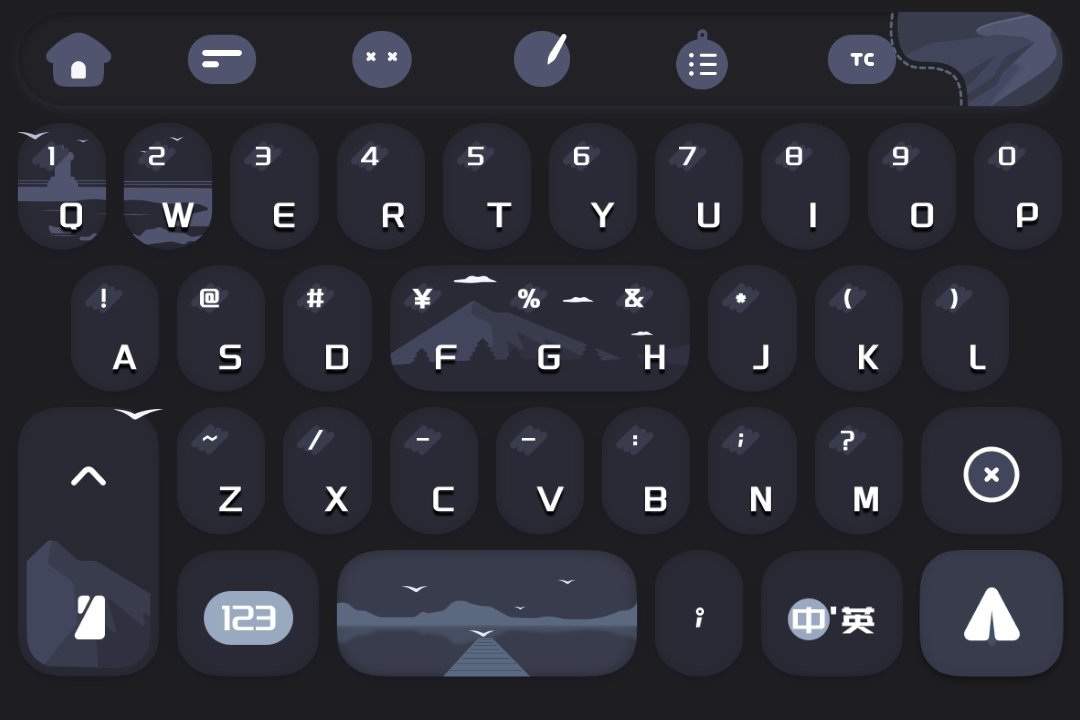 【软件美化】百度输入法皮肤  蓝影静雅