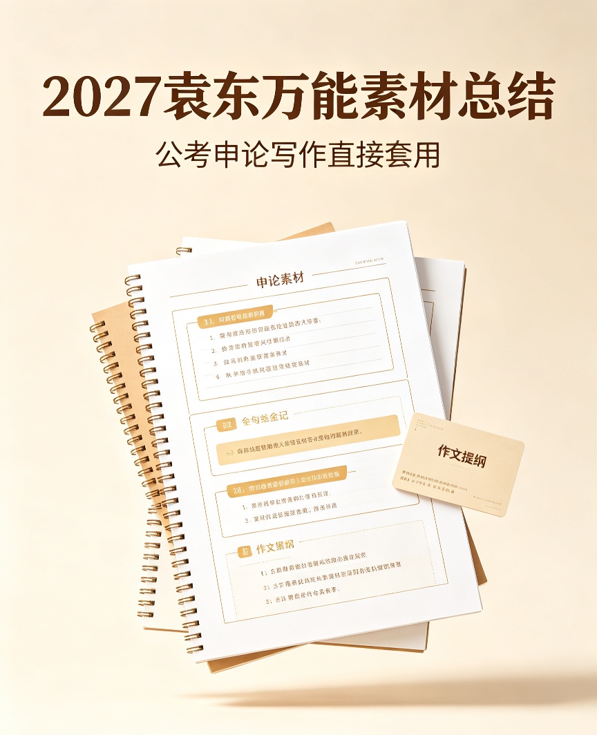 2027袁东万能素材总结｜公考写作直接套用干货