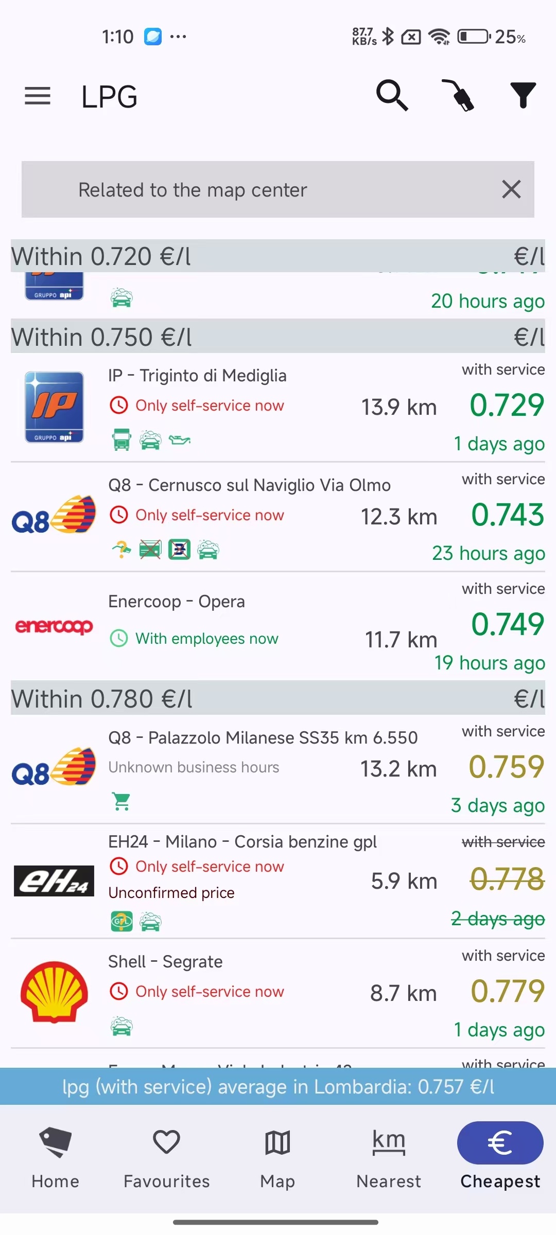 Prezzi Benzina一款查询油价国际价格app第8张插图 Prezzi Benzina一款查询油价国际价格app第8张插图