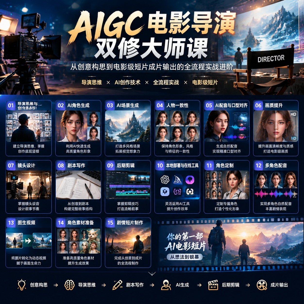 AIGC电影导演双修大师课：从AI角色到电影级短片，全流第4张插图