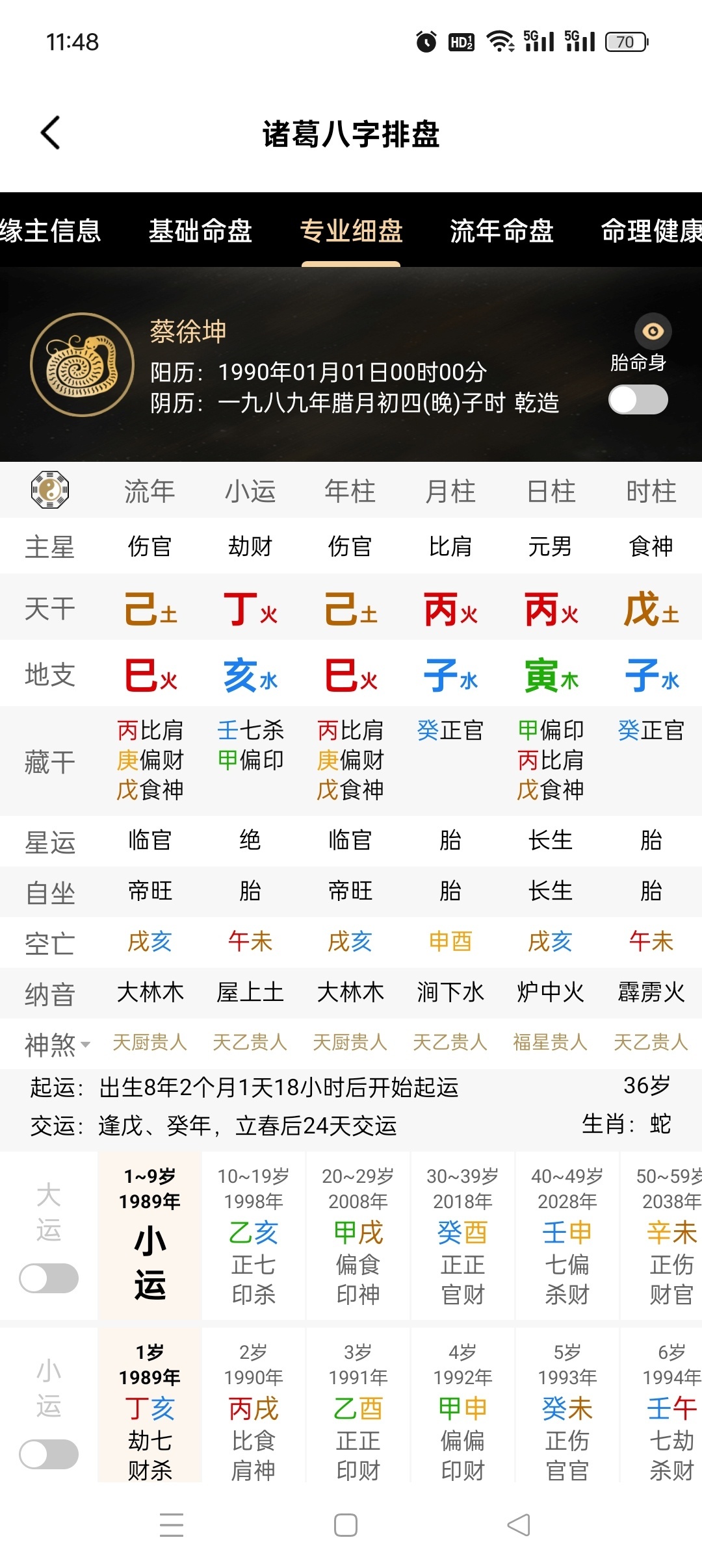 诸葛八字排盘精细八字分析专业排盘数据解锁会员第5张插图