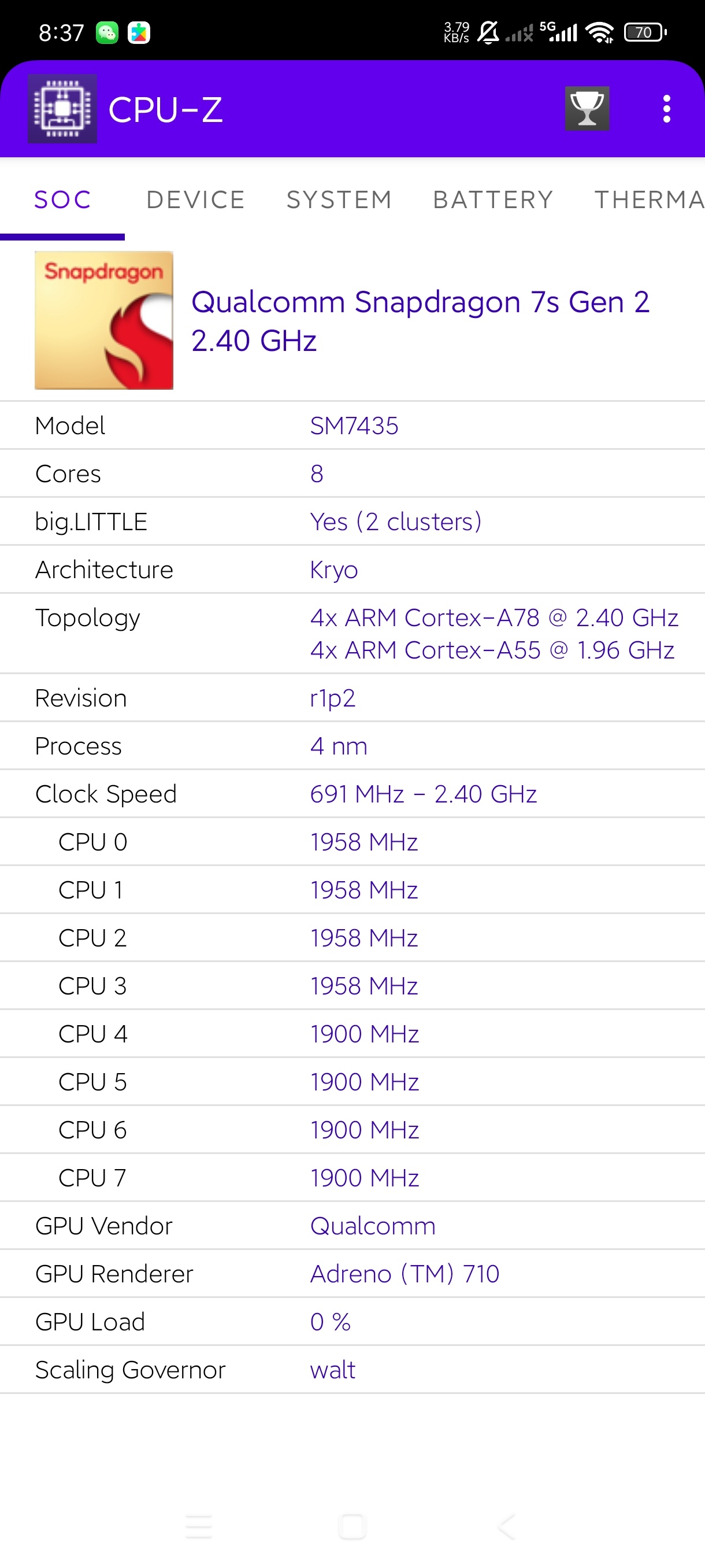 CPU-Z1.56修改版手机硬件检测工具第5张插图