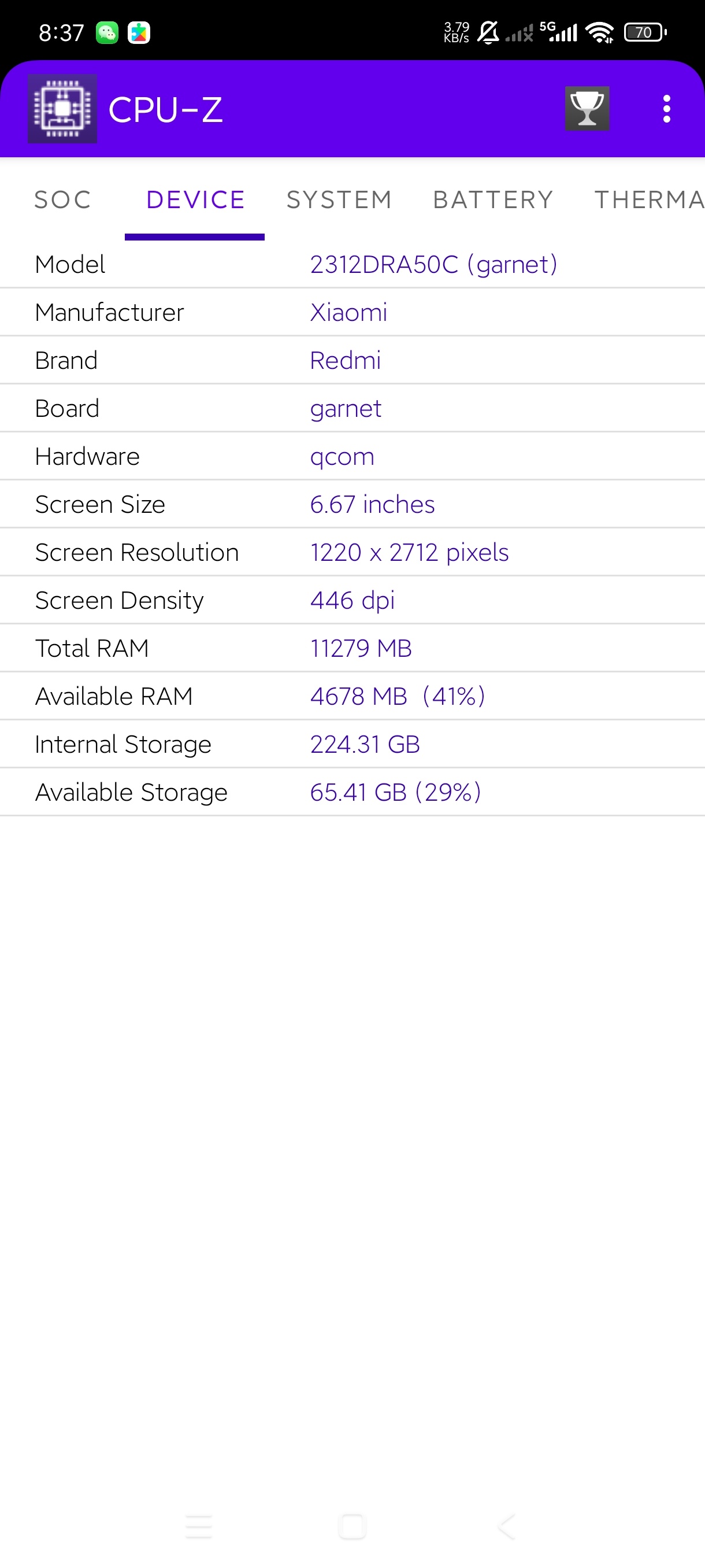CPU-Z1.56修改版手机硬件检测工具第6张插图