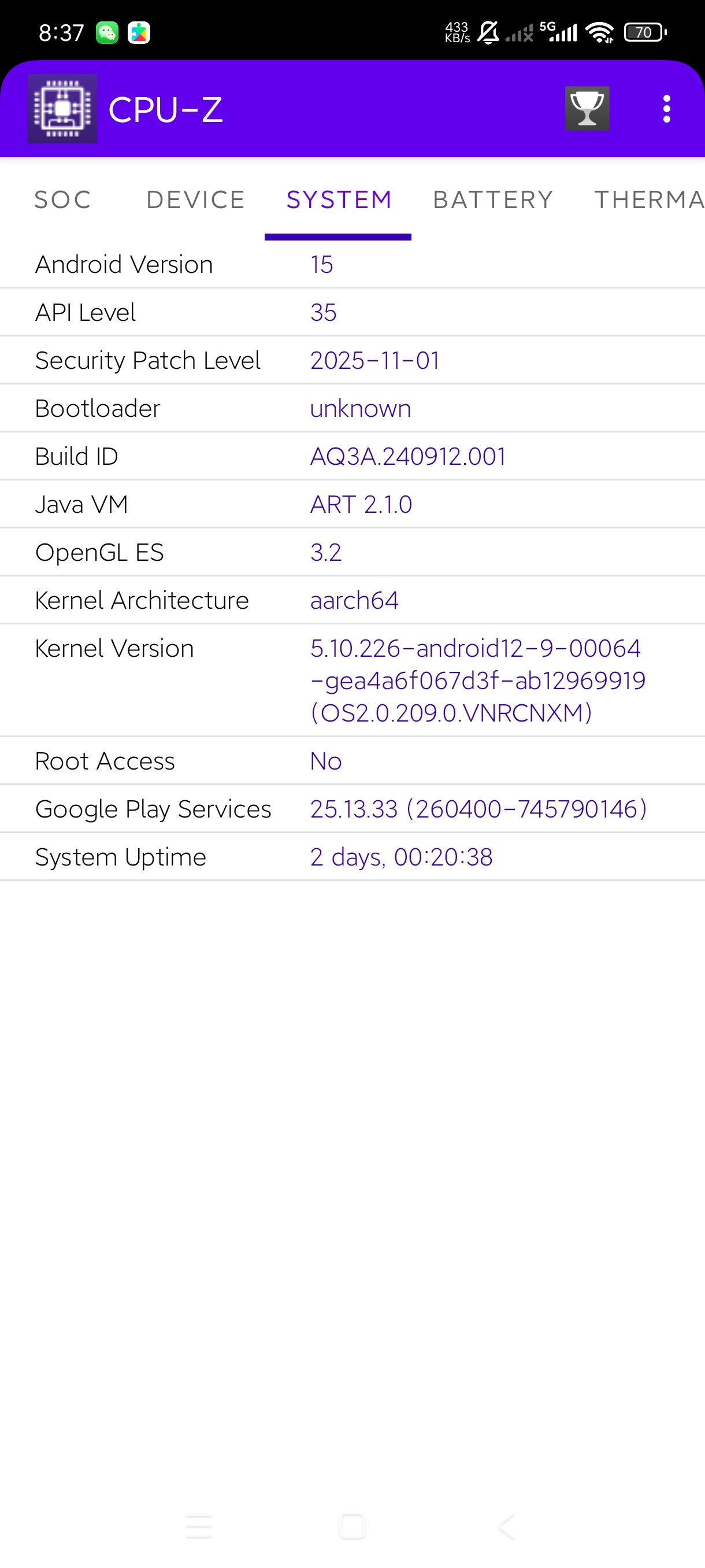 CPU-Z1.56修改版手机硬件检测工具第7张插图