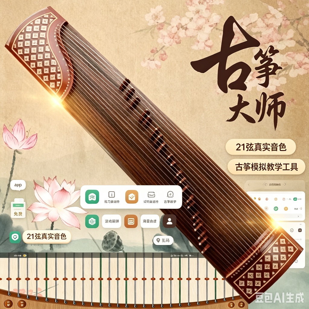 古筝大师21弦真实音色古筝模拟教学工具第4张插图