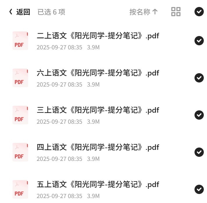 1~6上语文《阳光同学-提分笔记》第5张插图