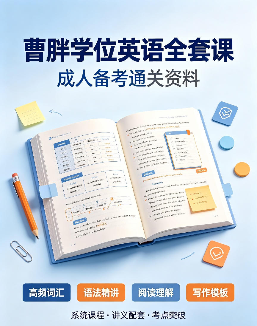 曹胖学位英语全套课｜成人备考通关资料第4张插图