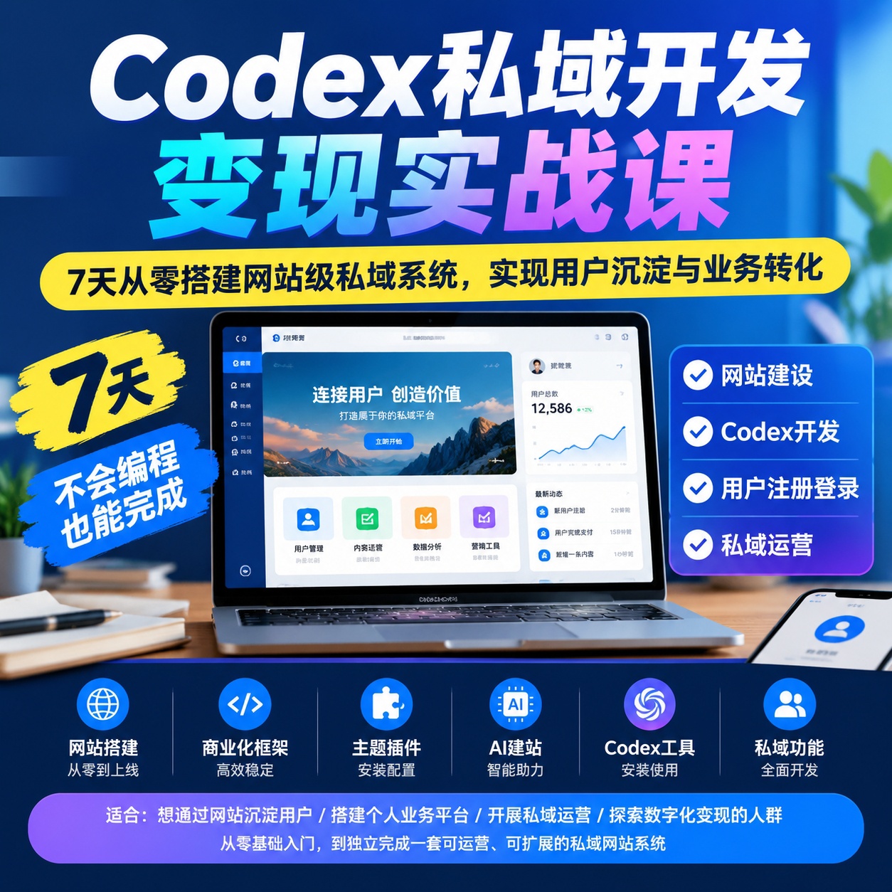 Codex私域开发变现课,7天零基础搭建实用私域系统第4张插图 Codex私域开发变现课,7天零基础搭建实用私域系统第4张插图