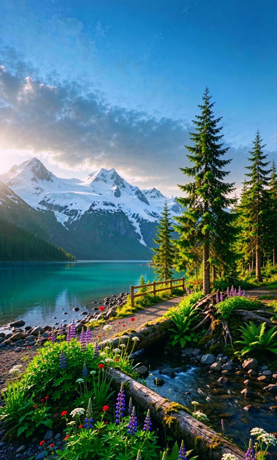 锁屏壁纸🌍北欧风雪山草甸第4张插图