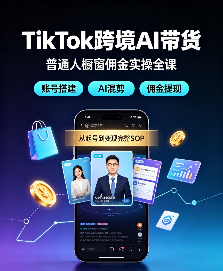 TikTok跨境AI带货｜普通人橱窗佣金实操全课第4张插图