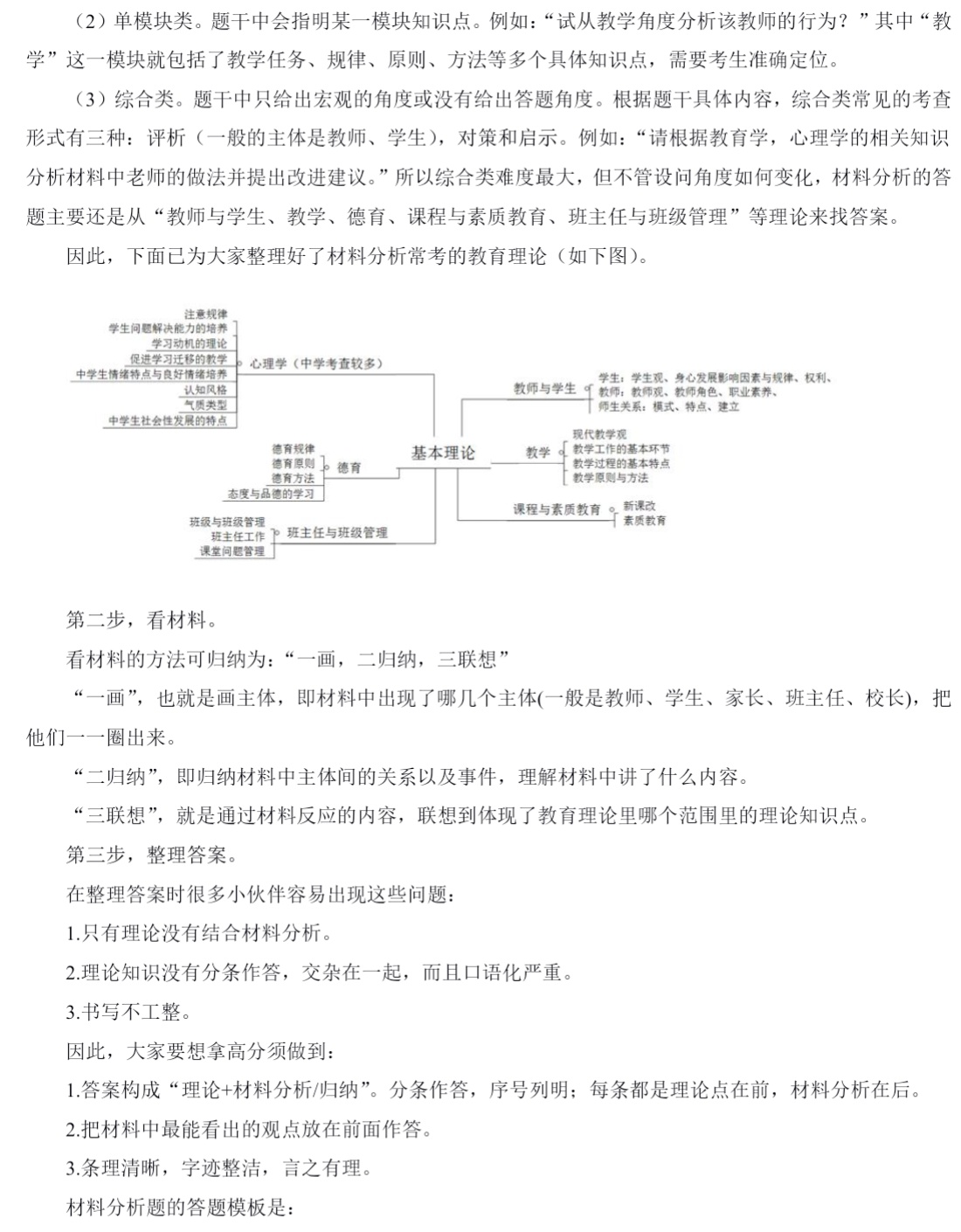 中学教资材料分析题型训练第6张插图