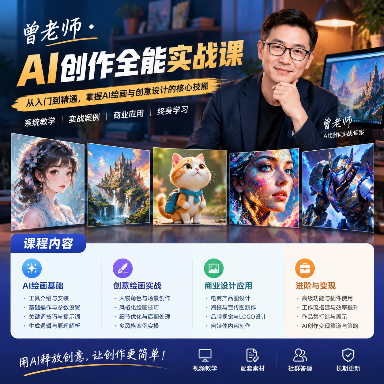 曾老师·AI创作全能实战课：从零掌握AI基础，到独立制作第4张插图